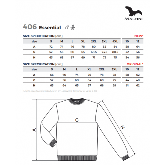 Bluza męska Malfini ESSENTIAL 406 - zieleń butelkowa