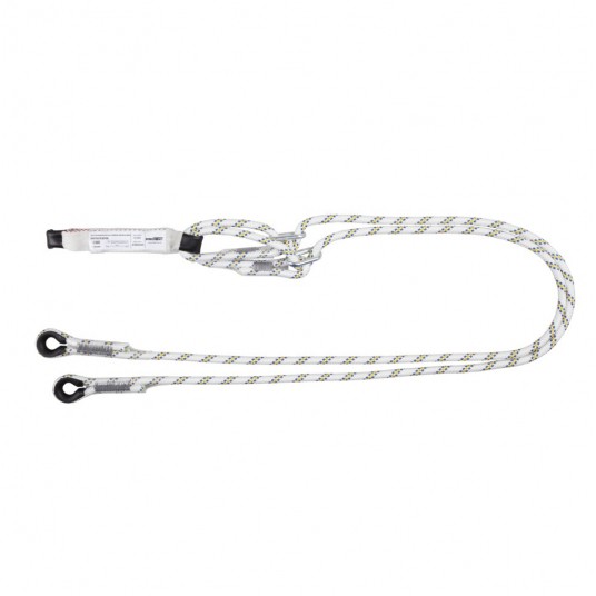 BW100/2LB100 - Amortyzator bezpieczeństwa z podwójną linką regulowaną i zatrzaśnikami AZ002, AZ022, AZ022