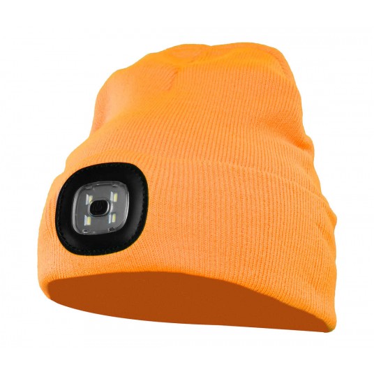 Czapka z dzianiny CHAPLIN z LED - pomarańczowy