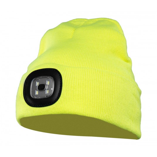 Czapka z dzianiny CHAPLIN z LED - żółty