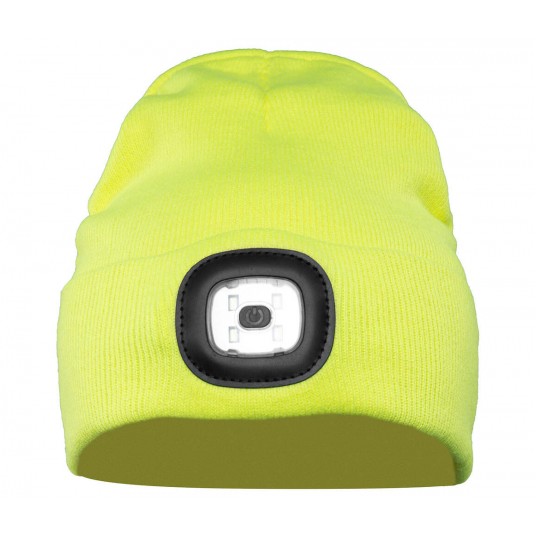 Czapka z dzianiny CHAPLIN z LED - żółty