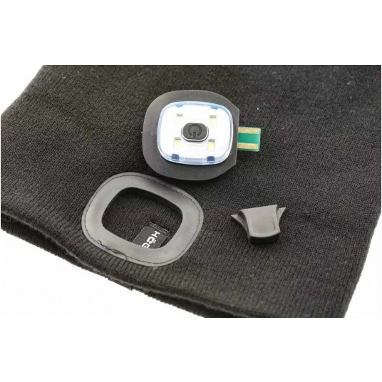 Czapka z lampką LED OTTO uni - czarny