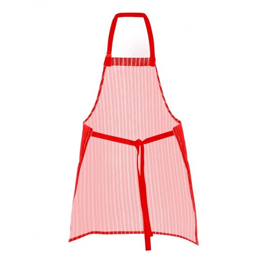 Fartuch PROS 202 w paski - czerwony