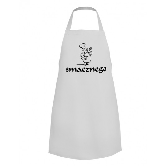 Fartuch z nadrukiem smacznego PROS model 107 - 80/60 - biały
