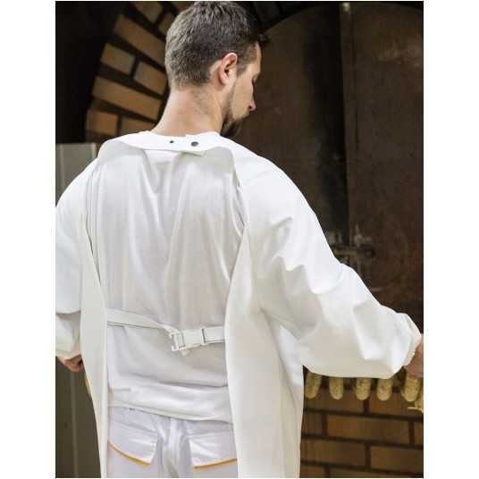 Fartuch z rękawami PROS model 121- biały - 120/100