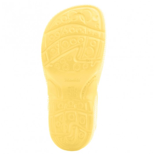 Klapki 3Kamido Croco Kids - żółty