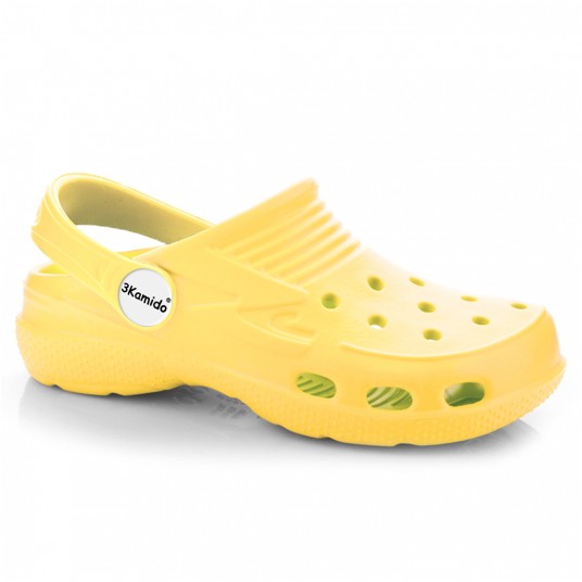 Klapki 3Kamido Croco Kids - żółty