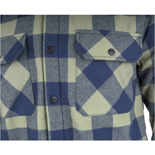 Koszula flanelowa Bennon PIPPO Jacket - khaki/blue -zdjęcie numer 5