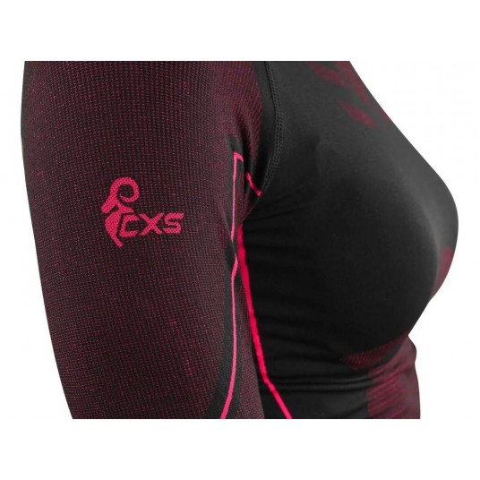 Koszulka funkcyjna CXS SeamFlex LADY damska - czarno-różowy