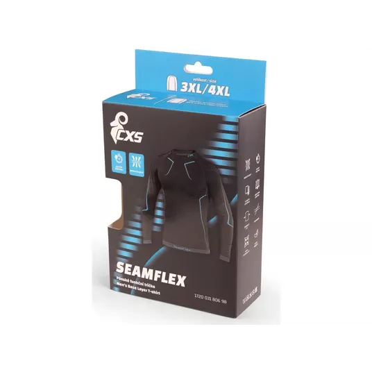 Koszulka funkcyjna CXS SeamFlex męska - czarno-niebieski -zdjęcie numer 5
