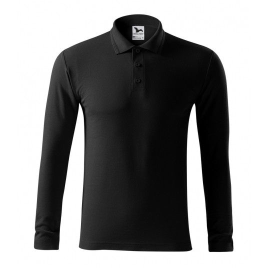 Koszulka polo męska Malfini PIQUE POLO LS 221- czarny