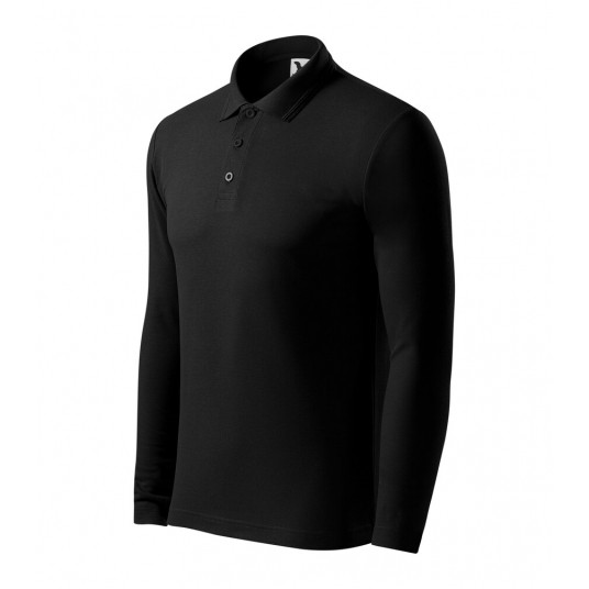 Koszulka polo męska Malfini PIQUE POLO LS 221- czarny