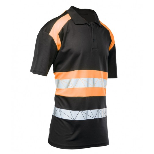 Koszulka polo SEVEN KINGS ECO RIVAL - czarny-pomarańczowy