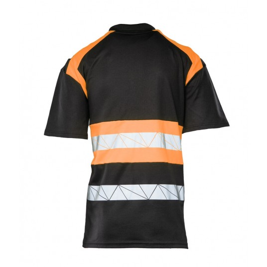 Koszulka polo SEVEN KINGS ECO RIVAL - czarny-pomarańczowy