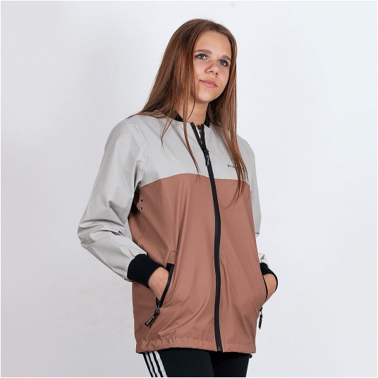 Kurtka bomber PROS SPORTS model 717 dziecięca - beżowo-czekoladowy