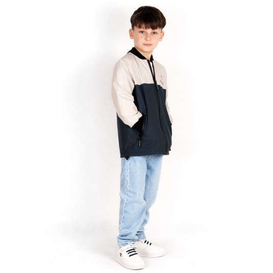 Kurtka bomber PROS SPORTS model 717 dziecięca - beżowo-granatowy
