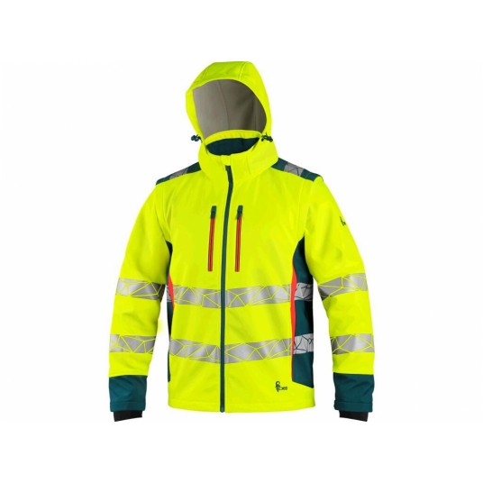 Kurtka ostrzegawcza softshell CXS BEDFORD męska - żółty