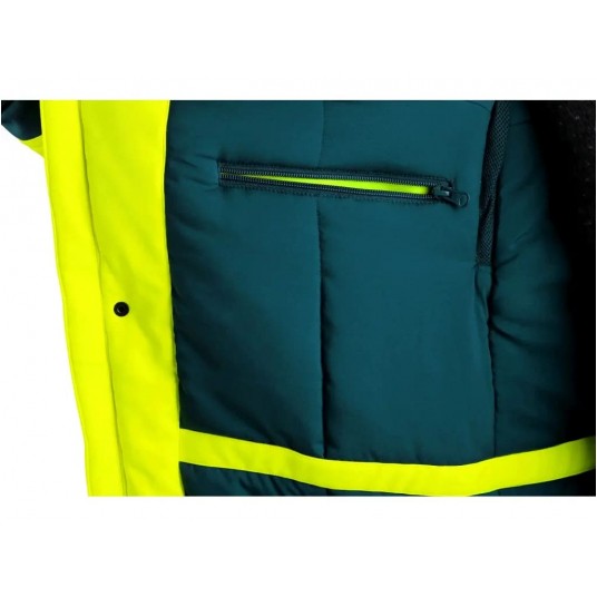 Kurtka ostrzegawcza softshell CXS BEDFORD WINTER zimowa męska - żółto-petrol