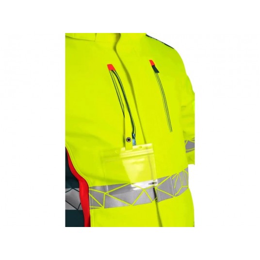 Kurtka ostrzegawcza softshell CXS BEDFORD WINTER zimowa męska - żółto-petrol
