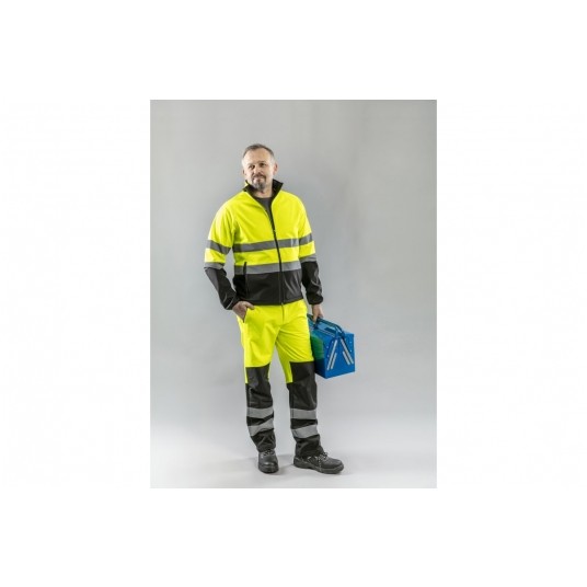 Kurtka ostrzegawcza softshell Hoegert EXTER - żółty -zdjęcie numer 4