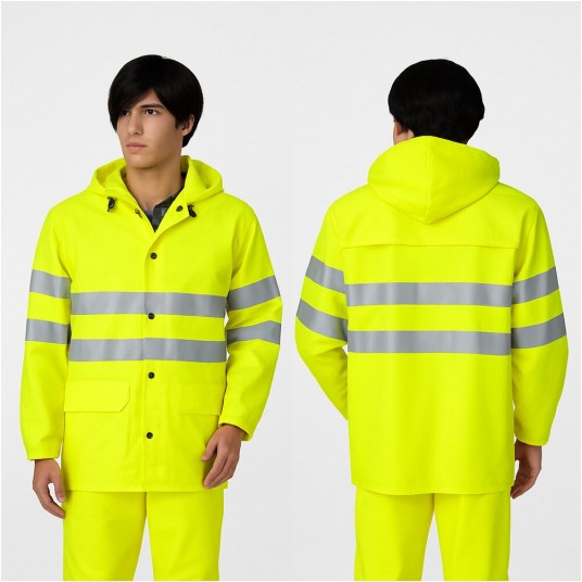 Kurtka ostrzegawcza wodoochronna MAT PCV 0101OS - żółty