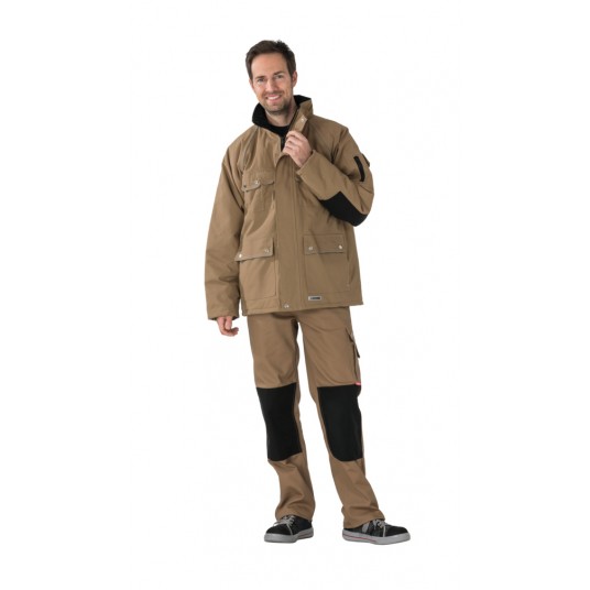 Kurtka parka PLANAM Canvas 320 zimowa - beżowy/czarny