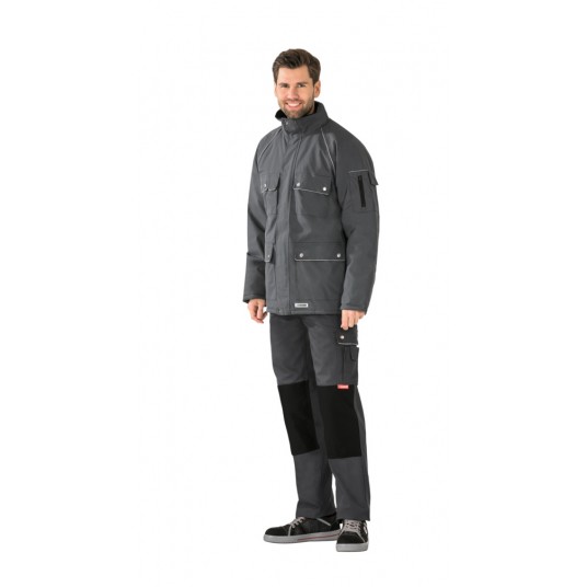 Kurtka parka PLANAM Canvas 320 zimowa - szary/czarny