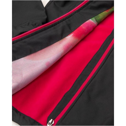 Kurtka softshell FLORET damska - czarno-różowy