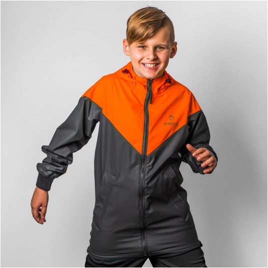 Kurtka sportowa PROS SPORTS model 714 dziecięca - czarno-pomarańczowy