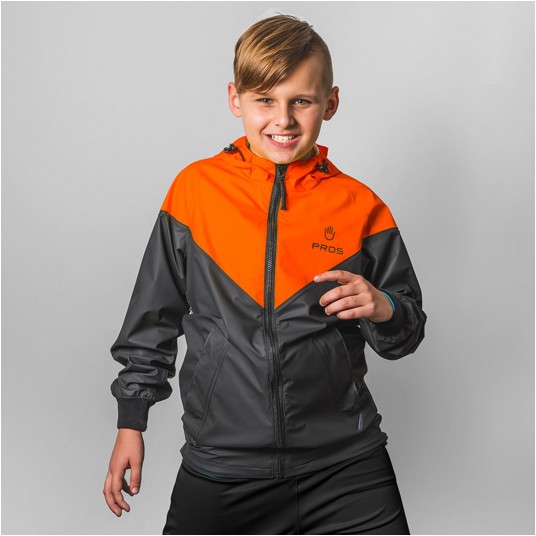 Kurtka sportowa PROS SPORTS model 714 dziecięca - czarno-pomarańczowy