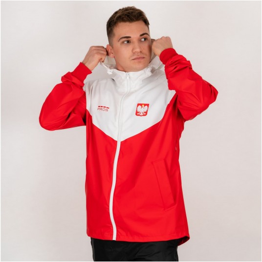 Kurtka sportowa przeciwdeszczowa PROS SPORTS model 724 - czarno-zielony