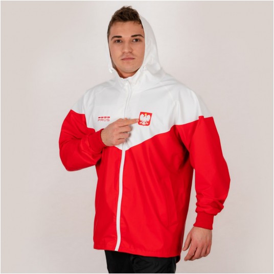 Kurtka sportowa przeciwdeszczowa PROS SPORTS model 724 - czarno-zielony