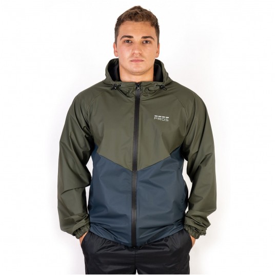 Kurtka wodoodporna 20000mm PROS SPORT model 726 - zielono-granatowy