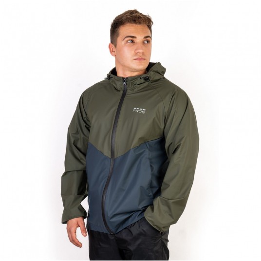 Kurtka wodoodporna 20000mm PROS SPORT model 726 - zielono-granatowy