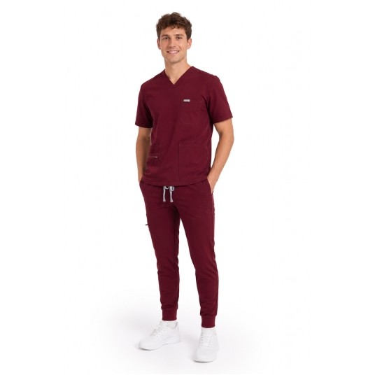 MYNTS Jogger Pants Men MMP003 Burgundy -zdjęcie numer 3