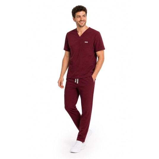 MYNTS Straight Leg Pants Men MMP004 Burgundy -zdjęcie numer 3