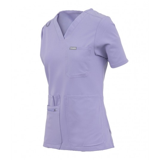 MYNTS V-Neck Pocket Genius – Scrub Top Women WMT001 Lavender -zdjęcie numer 5