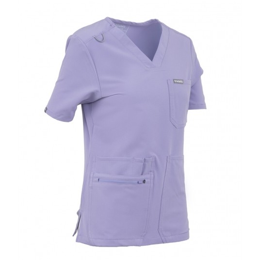 MYNTS V-Neck Pocket Genius – Scrub Top Women WMT001 Lavender -zdjęcie numer 4