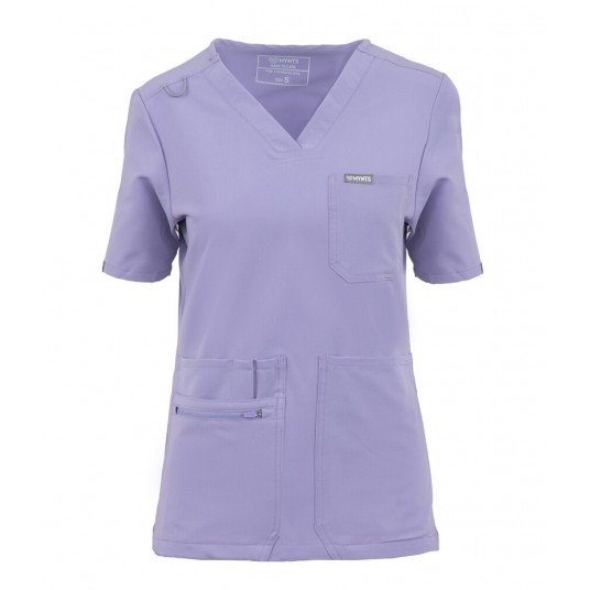 MYNTS V-Neck Pocket Genius – Scrub Top Women WMT001 Lavender -zdjęcie numer 1