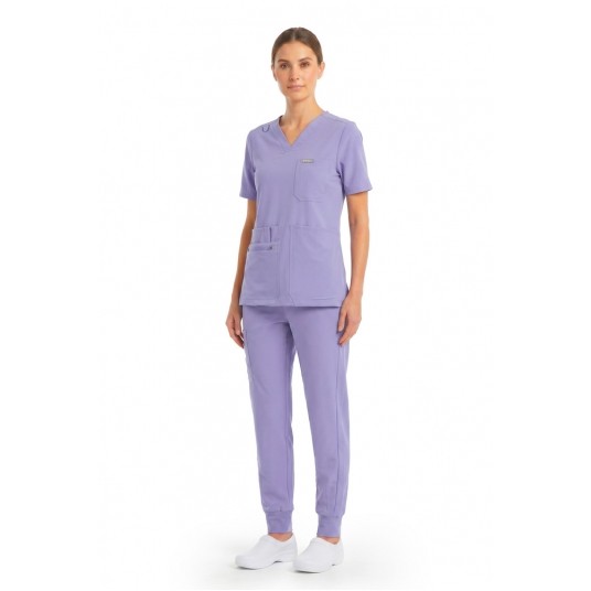 MYNTS V-Neck Pocket Genius – Scrub Top Women WMT001 Lavender -zdjęcie numer 3