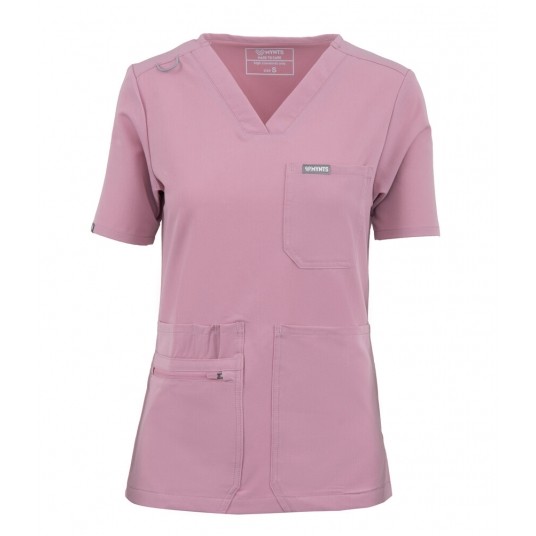 MYNTS V-Neck Pocket Genius – Scrub Top Women WMT001 Rose Water -zdjęcie numer 1
