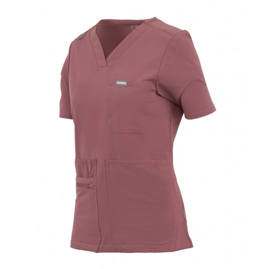 MYNTS V-Neck Pocket Genius – Scrub Top Women WMT001 Terra Rose -zdjęcie numer 5