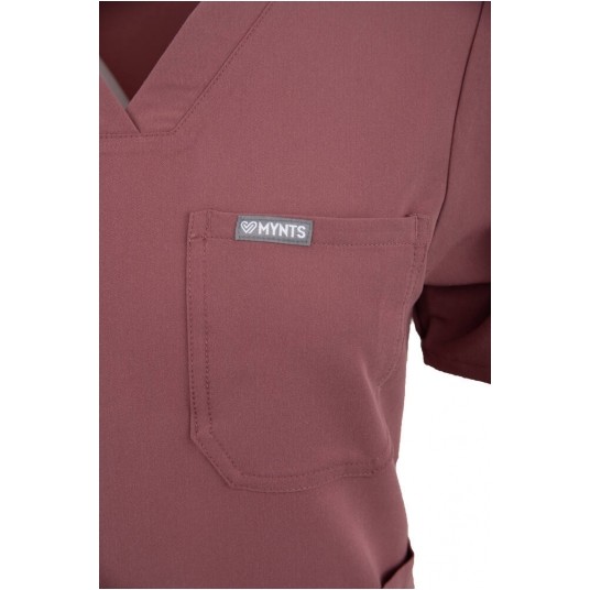 MYNTS V-Neck Pocket Genius – Scrub Top Women WMT001 Terra Rose -zdjęcie numer 12