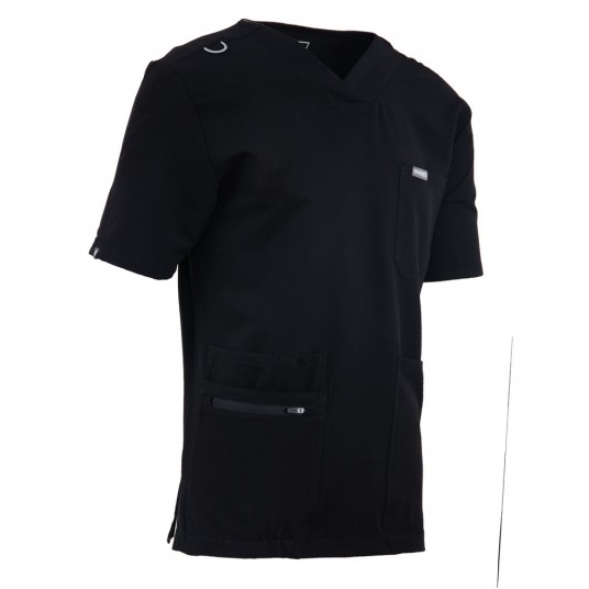 MYNTS V-Neck Pocket Genius - ScrubTop Men MMT003 Black -zdjęcie numer 5