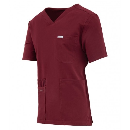 MYNTS V-Neck Pocket Genius - ScrubTop Men MMT003 Burgundy -zdjęcie numer 4