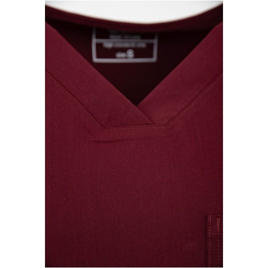 MYNTS V-Neck Pocket Genius - ScrubTop Men MMT003 Burgundy -zdjęcie numer 10
