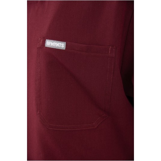 MYNTS V-Neck Pocket Genius - ScrubTop Men MMT003 Burgundy -zdjęcie numer 9