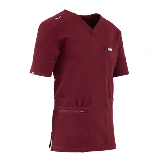 MYNTS V-Neck Pocket Genius - ScrubTop Men MMT003 Burgundy -zdjęcie numer 5