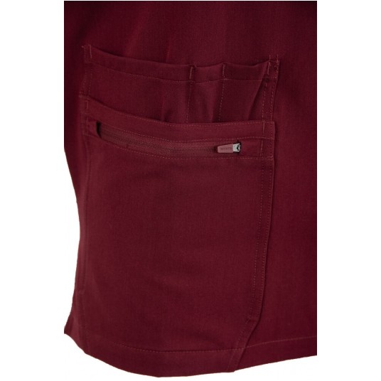 MYNTS V-Neck Pocket Genius - ScrubTop Men MMT003 Burgundy -zdjęcie numer 7