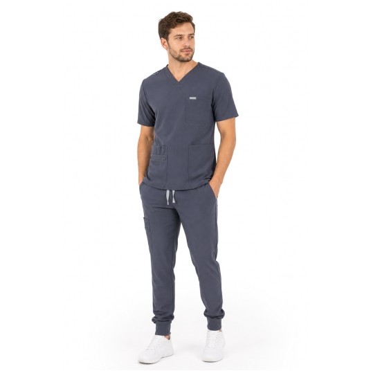 MYNTS V-Neck Pocket Genius - ScrubTop Men MMT003 MoonStone Grey -zdjęcie numer 3